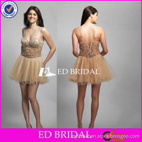 EQ1117 mini A-line sweetheart tulle beaded Cocktail Dress